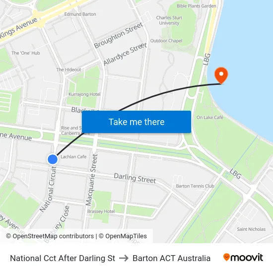 National Cct After Darling St to Barton ACT Australia map
