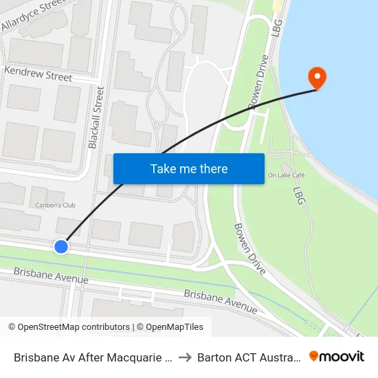 Brisbane Av After Macquarie St to Barton ACT Australia map