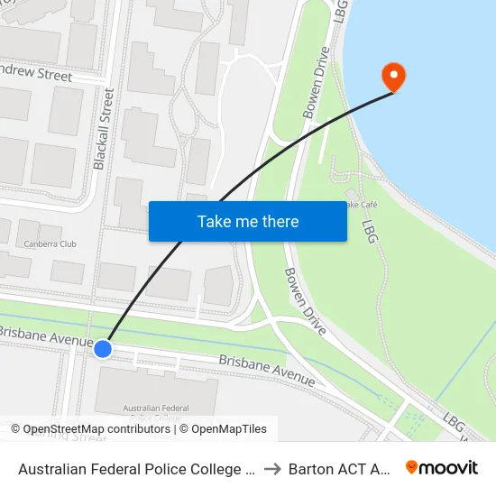 Australian Federal Police College Brisbane Av to Barton ACT Australia map