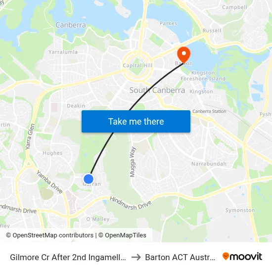 Gilmore Cr After 2nd Ingamells St to Barton ACT Australia map