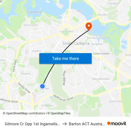 Gilmore Cr Opp 1st Ingamells St to Barton ACT Australia map