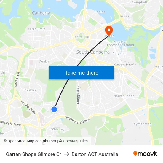 Garran Shops Gilmore Cr to Barton ACT Australia map