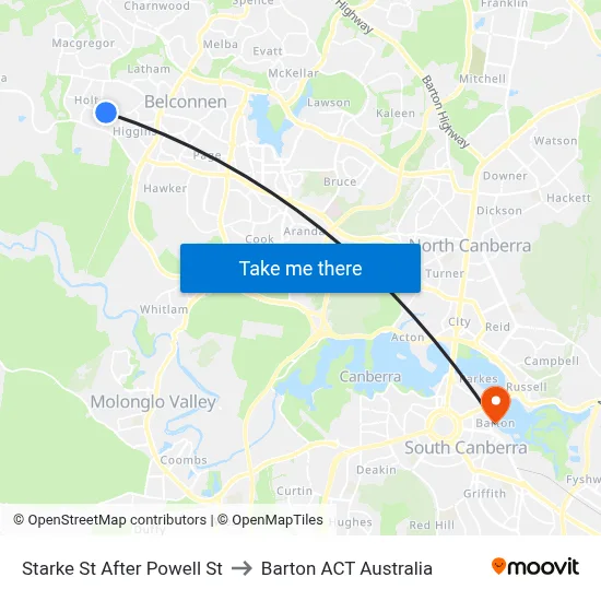 Starke St After Powell St to Barton ACT Australia map