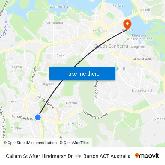 Callam St After Hindmarsh Dr to Barton ACT Australia map