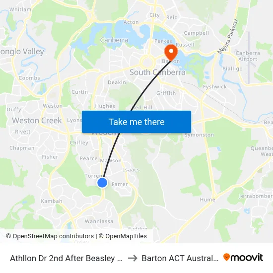 Athllon Dr 2nd After Beasley St to Barton ACT Australia map
