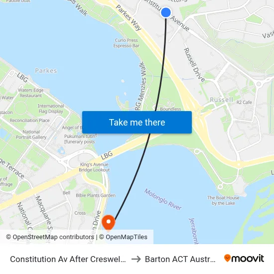 Constitution Av After Creswell St to Barton ACT Australia map