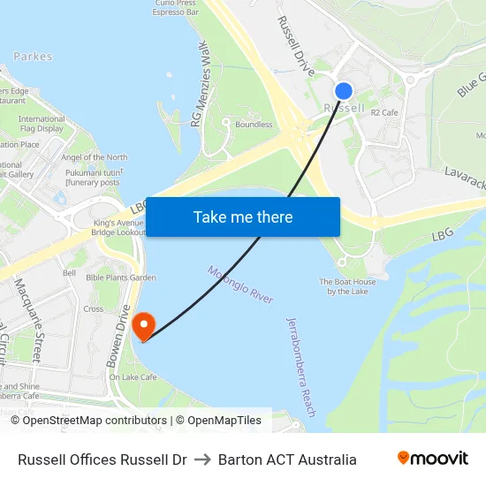 Russell Offices Russell Dr to Barton ACT Australia map