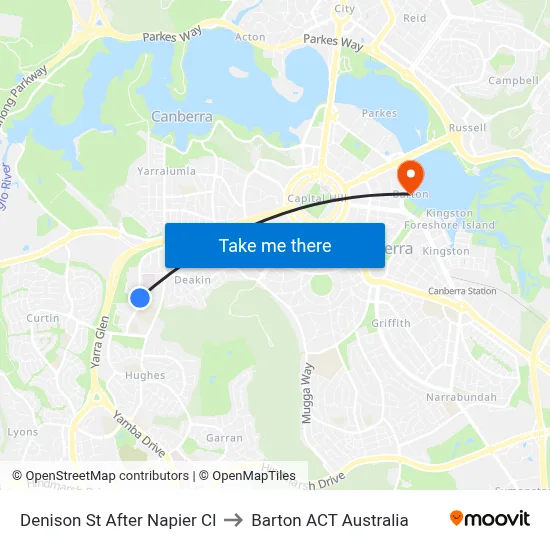 Denison St After Napier Cl to Barton ACT Australia map