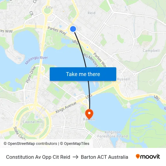 Constitution Av Opp Cit Reid to Barton ACT Australia map