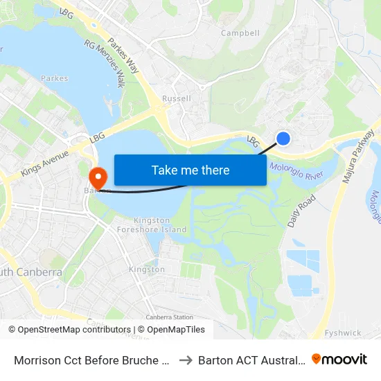 Morrison Cct Before Bruche Rd to Barton ACT Australia map