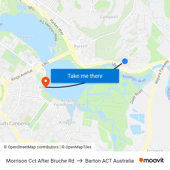 Morrison Cct After Bruche Rd to Barton ACT Australia map