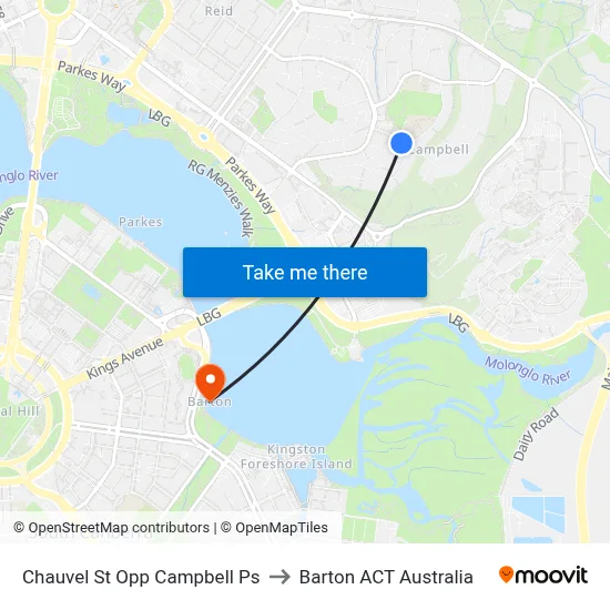 Chauvel St Opp Campbell Ps to Barton ACT Australia map