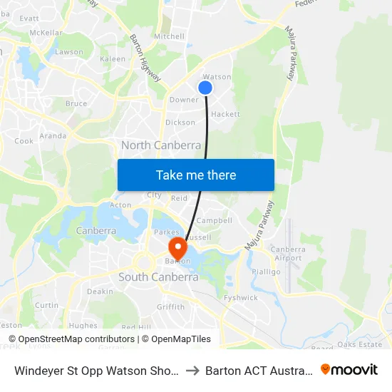 Windeyer St Opp Watson Shops to Barton ACT Australia map