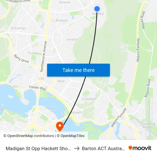 Madigan St Opp Hackett Shops to Barton ACT Australia map