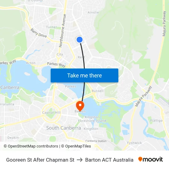 Gooreen St After Chapman St to Barton ACT Australia map