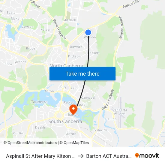 Aspinall St After Mary Kitson St to Barton ACT Australia map