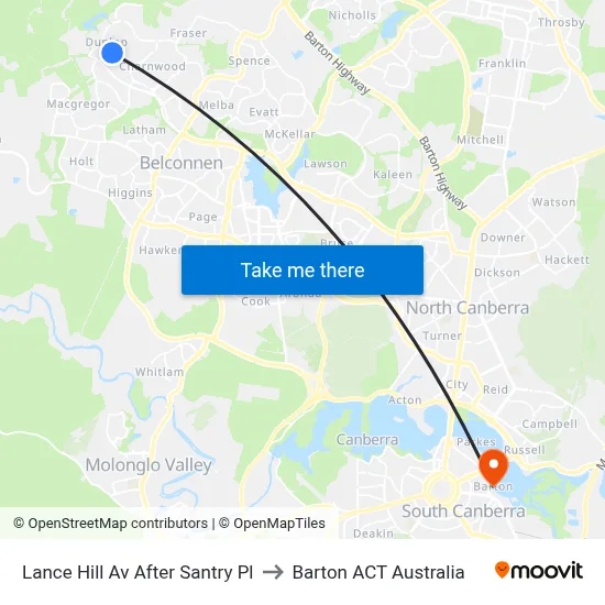 Lance Hill Av After Santry Pl to Barton ACT Australia map