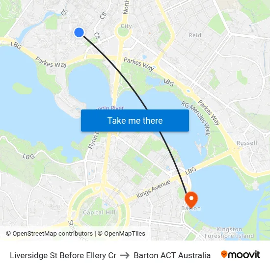 Liversidge St Before Ellery Cr to Barton ACT Australia map