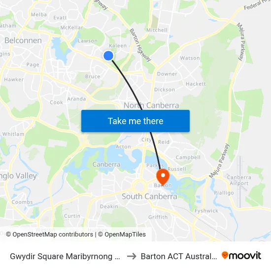 Gwydir Square Maribyrnong Av to Barton ACT Australia map