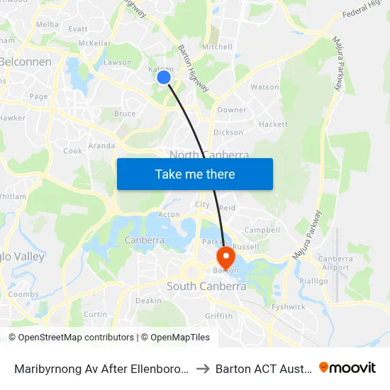Maribyrnong Av After Ellenborough St to Barton ACT Australia map