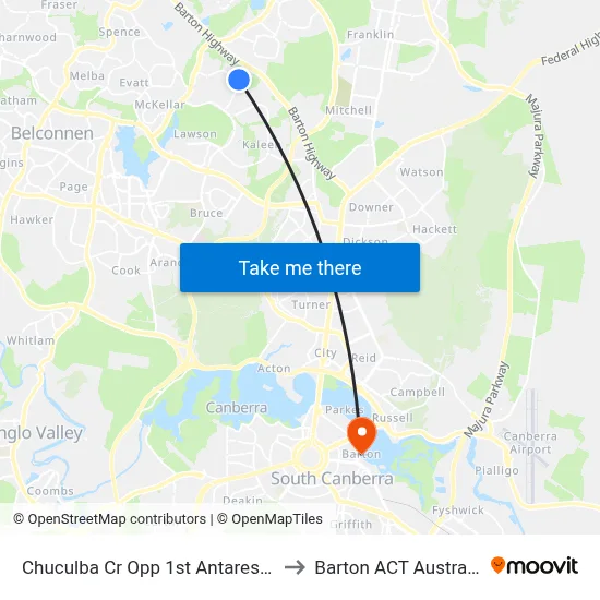 Chuculba Cr Opp 1st Antares Cr to Barton ACT Australia map