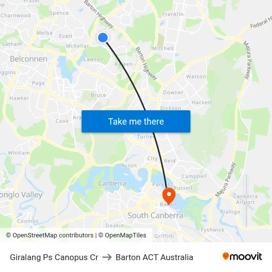 Giralang Ps Canopus Cr to Barton ACT Australia map