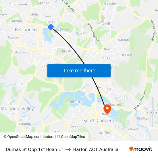 Dumas St Opp 1st Bean Cr to Barton ACT Australia map