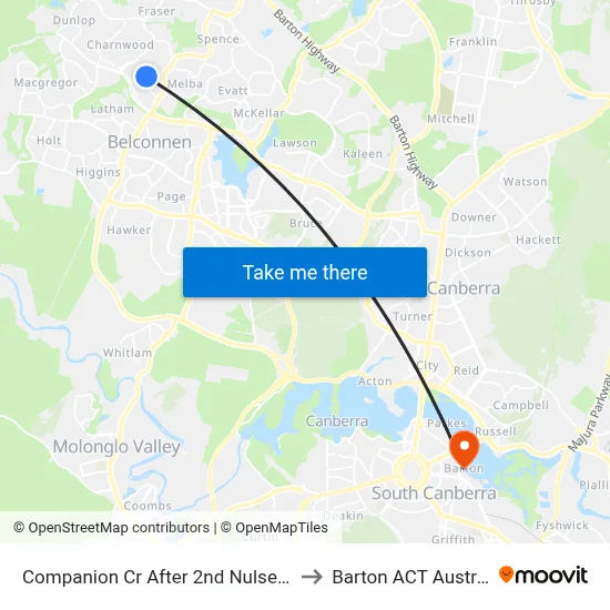 Companion Cr After 2nd Nulsen Cct to Barton ACT Australia map