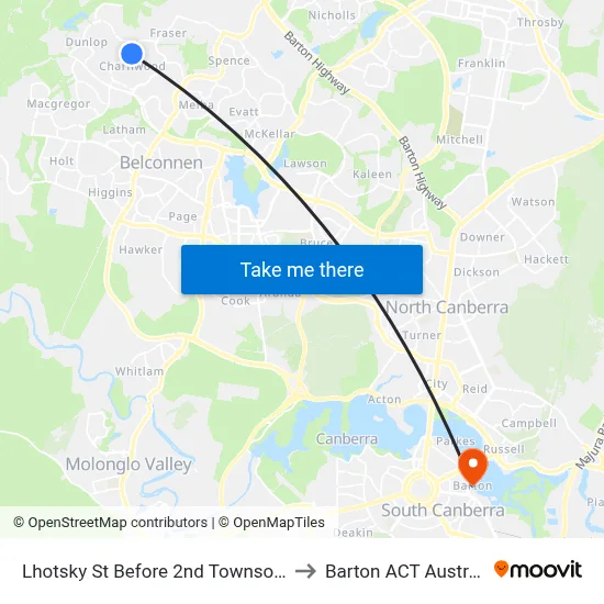Lhotsky St Before 2nd Townson Cr to Barton ACT Australia map