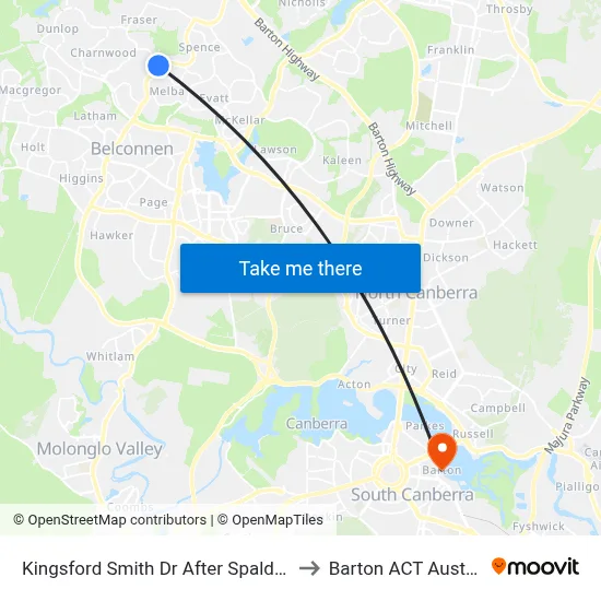 Kingsford Smith Dr After Spalding St to Barton ACT Australia map