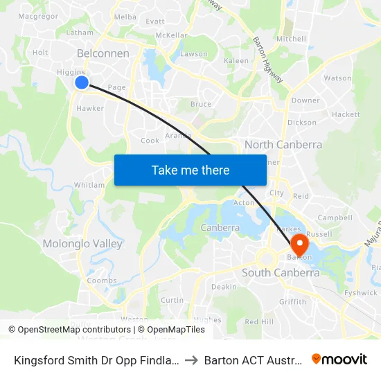 Kingsford Smith Dr Opp Findlay St to Barton ACT Australia map