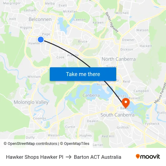 Hawker Shops Hawker Pl to Barton ACT Australia map
