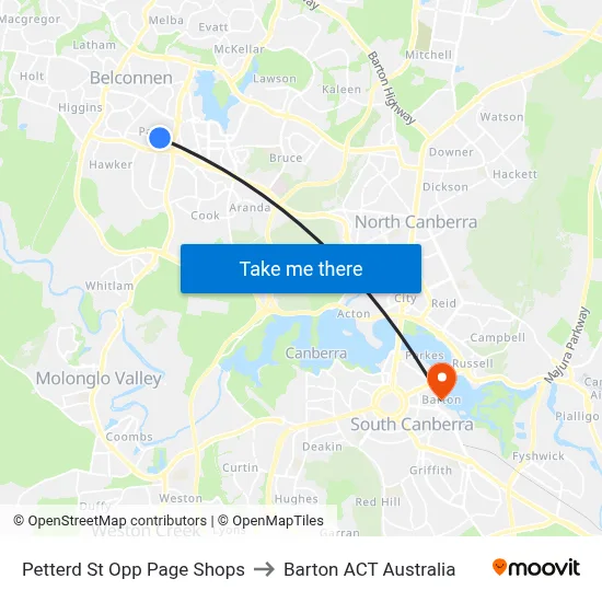 Petterd St Opp Page Shops to Barton ACT Australia map