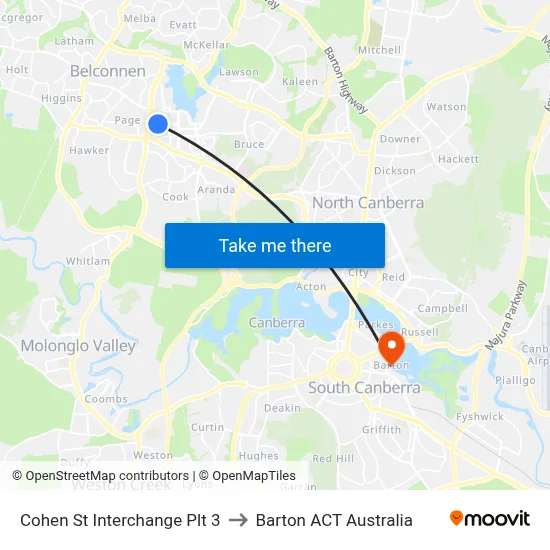 Cohen St Interchange Plt 3 to Barton ACT Australia map