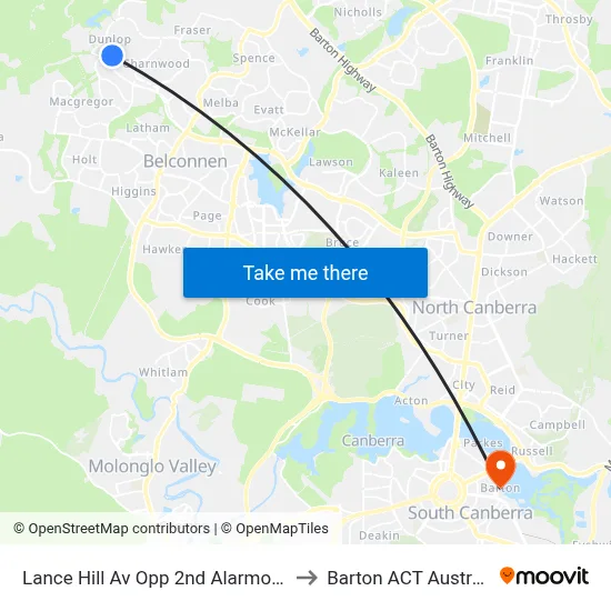 Lance Hill Av Opp 2nd Alarmon Cr to Barton ACT Australia map