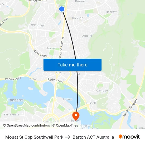 Mouat St Opp Southwell Park to Barton ACT Australia map