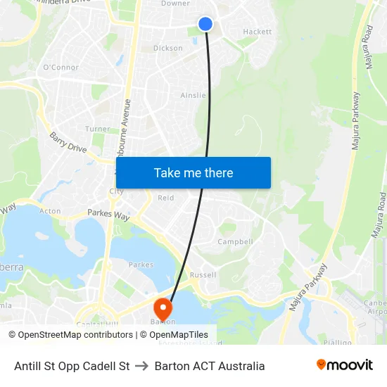 Antill St Opp Cadell St to Barton ACT Australia map