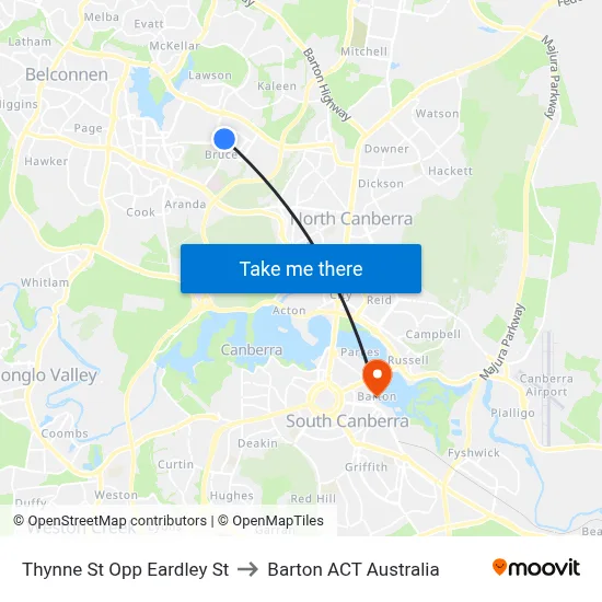 Thynne St Opp Eardley St to Barton ACT Australia map