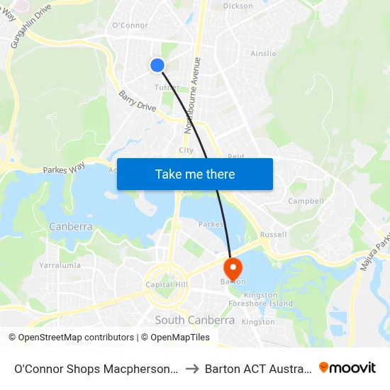 O'Connor Shops Macpherson St to Barton ACT Australia map