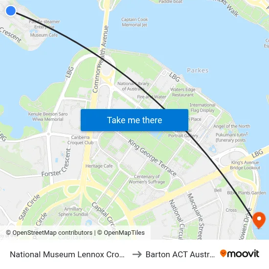 National Museum Lennox Crossing to Barton ACT Australia map