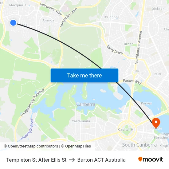Templeton St After Ellis St to Barton ACT Australia map