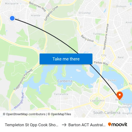 Templeton St Opp Cook Shops to Barton ACT Australia map