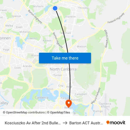 Kosciuszko Av After 2nd Buller Cr to Barton ACT Australia map