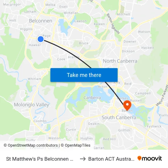 St Matthew's Ps Belconnen Way to Barton ACT Australia map
