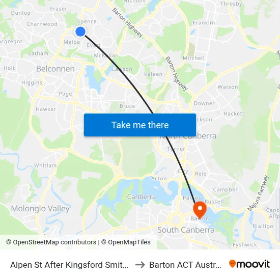 Alpen St After Kingsford Smith Dr to Barton ACT Australia map