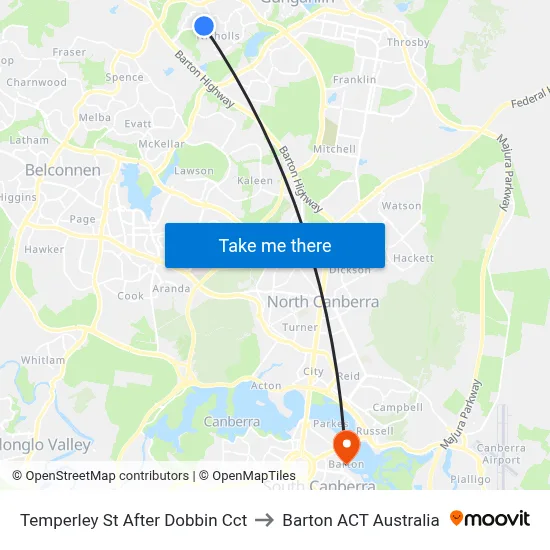 Temperley St After Dobbin Cct to Barton ACT Australia map