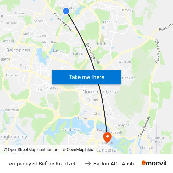 Temperley St Before Krantzcke Cct to Barton ACT Australia map