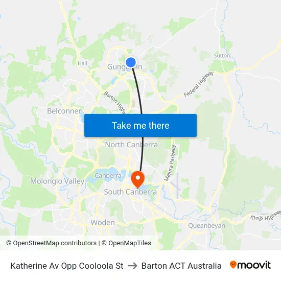 Katherine Av Opp Cooloola St to Barton ACT Australia map