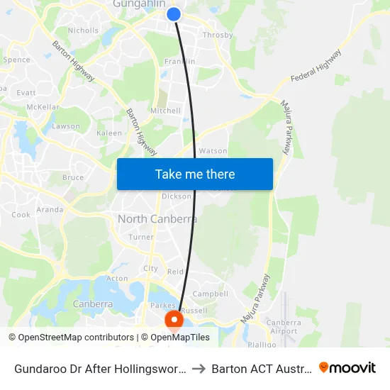 Gundaroo Dr After Hollingsworth St to Barton ACT Australia map