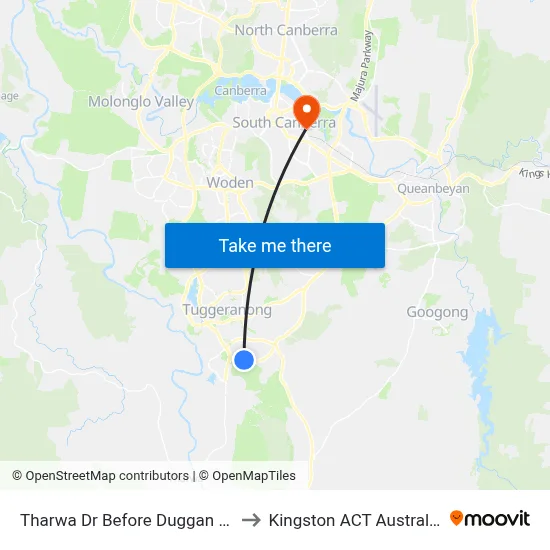 Tharwa Dr Before Duggan St to Kingston ACT Australia map